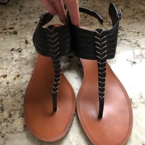 Coach sandal- black leather